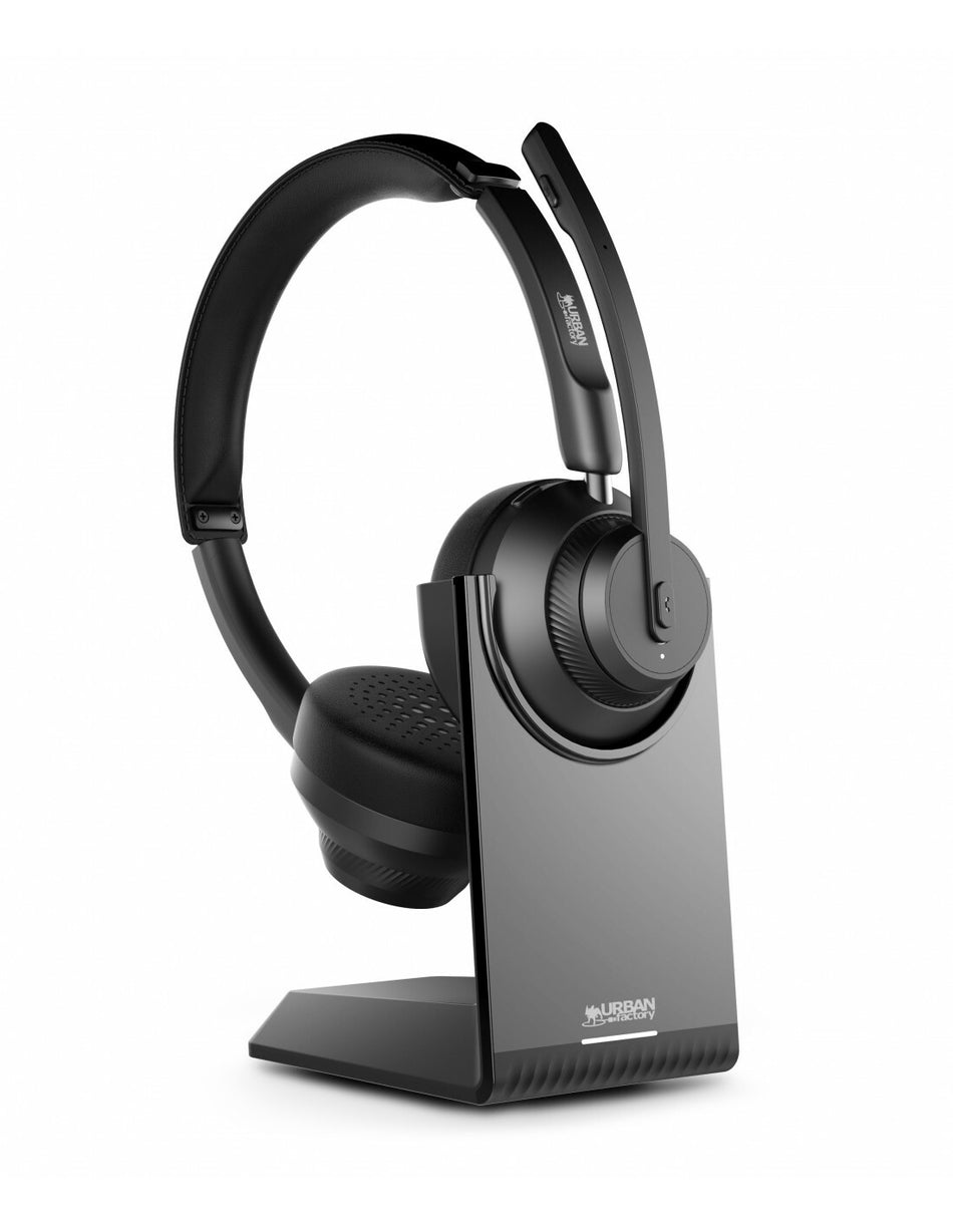 Urban Factory MOVEE PRO Headset Wireless Head-band Gaming USB Type-C Bluetooth Charging stand Black
