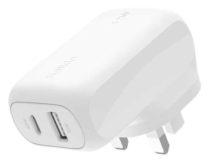 Belkin WCB009MYWH mobile device charger Universal White AC Fast charging Indoor