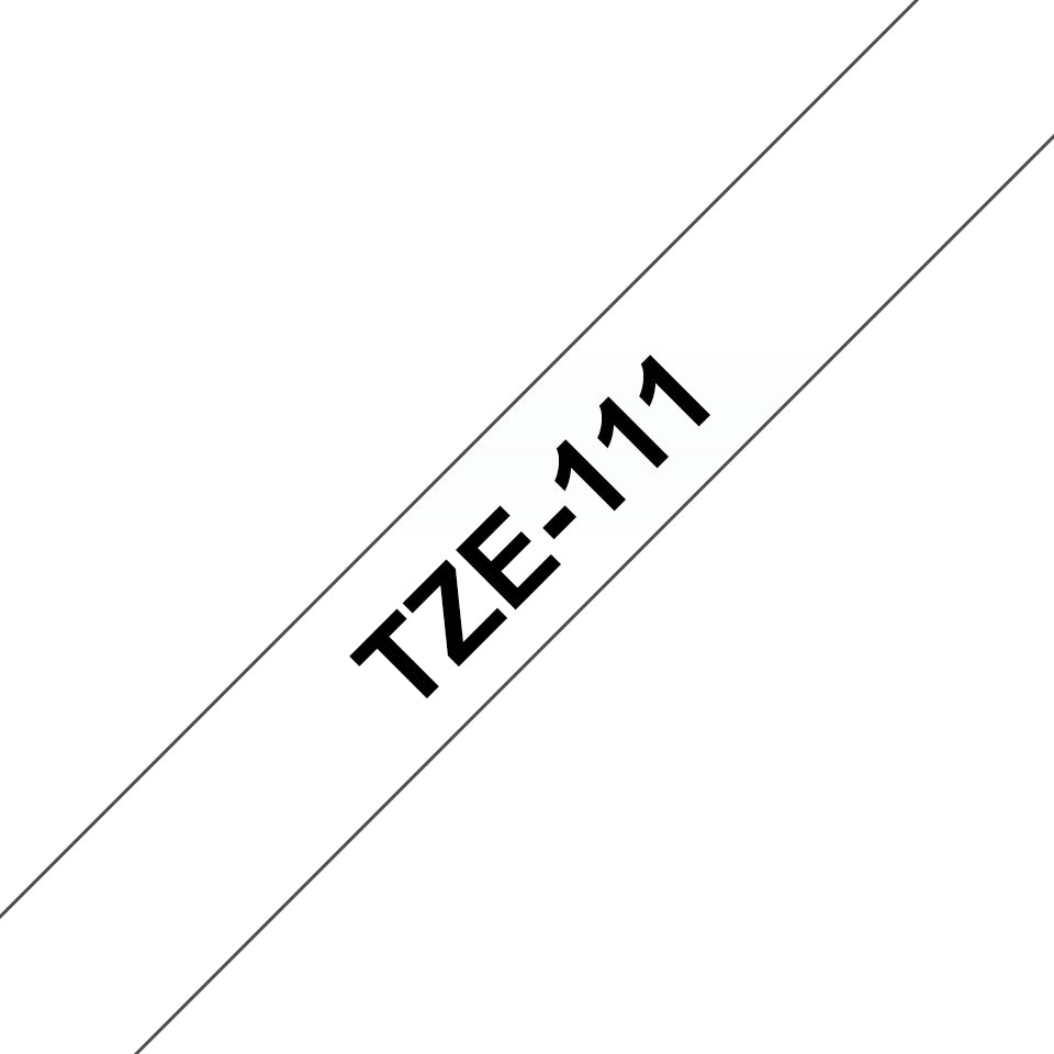Brother TZE-111 label-making tape Black on transparent