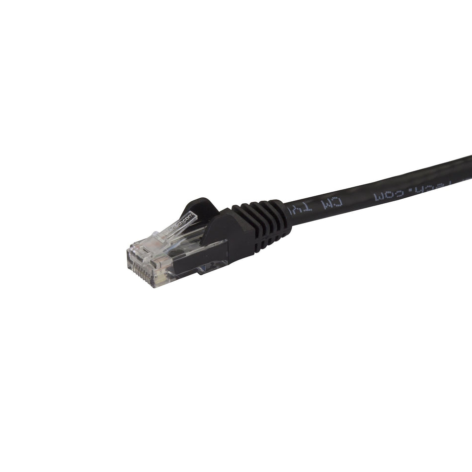 StarTech.com 75ft CAT6 Ethernet Cable - Black CAT 6 Gigabit Ethernet Wire -650MHz 100W PoE RJ45 UTP Network/Patch Cord Snagless w/Strain Relief Fluke Tested/Wiring is UL Certified/TIA