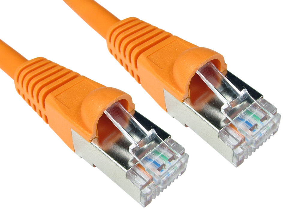 Cables Direct S/FTP CAT6A 15m networking cable Orange S/FTP (S-STP)