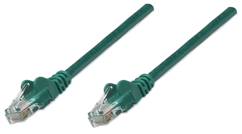 Intellinet Network Patch Cable, Cat6, 1m, Green, CCA, U/UTP, PVC, RJ45, Gold Plated Contacts, Snagless, Booted, Lifetime Warranty, Polybag