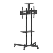 Manhattan Trolley Mount Stand for TV & Monitors, For screens 37" to 65", VESA compatibility: all between 200x200 to 600x400mm - check the dimensions of the four mounting holes on back of screen to ensure it fits, Max 40kg, Black, LFD, Bracket, Lifetime