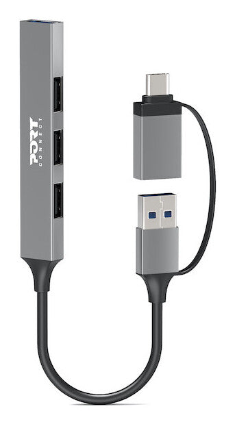 Port Designs 900160 interface hub USB Type-C 5000 Mbit/s Silver