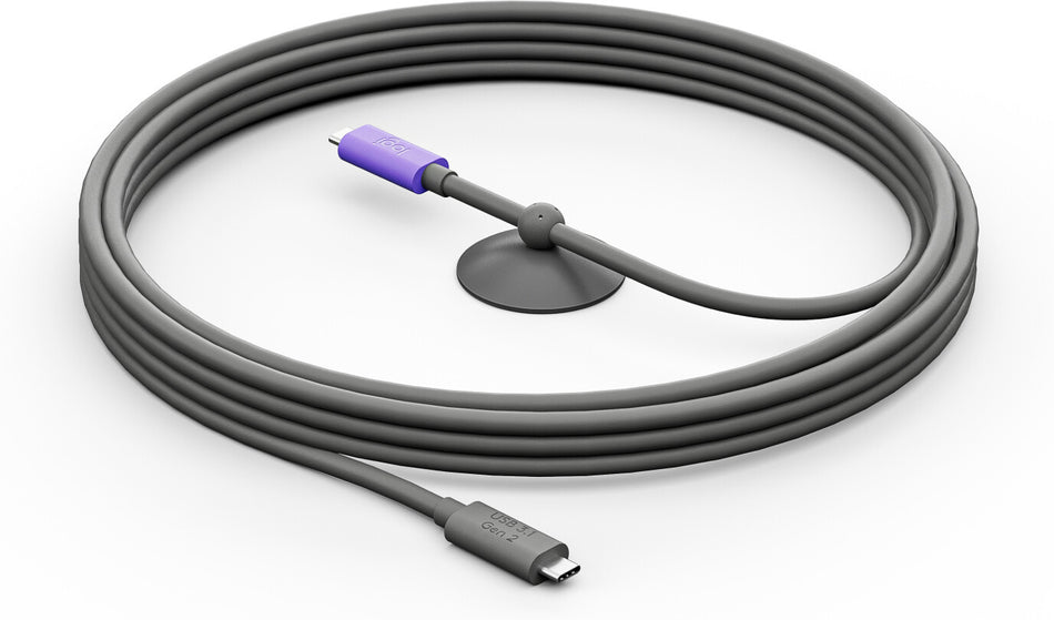 Logitech 952-000195 USB cable USB 3.2 Gen 2 (3.1 Gen 2) 5 m USB C Graphite, Violet