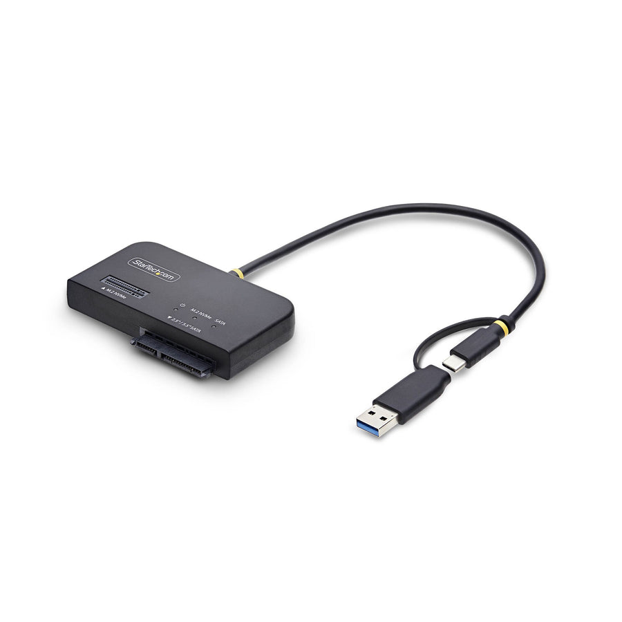 StarTech.com USB-C/USB-A to M.2 NVMe and 2.5in/3.5in SATA Adapter, 10Gbps, Tool-Free External SSD Hard Drive Reader, B+M/M-Key