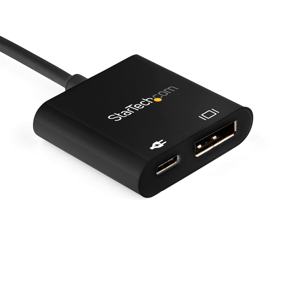 StarTech.com USB C to DisplayPort Adapter with Power Delivery - 8K 60Hz /4K 120Hz USB Type C to DP 1.4 Video Converter w/ 60W PD Pass-Through Charging - HBR3 - Thunderbolt 3 Compatible