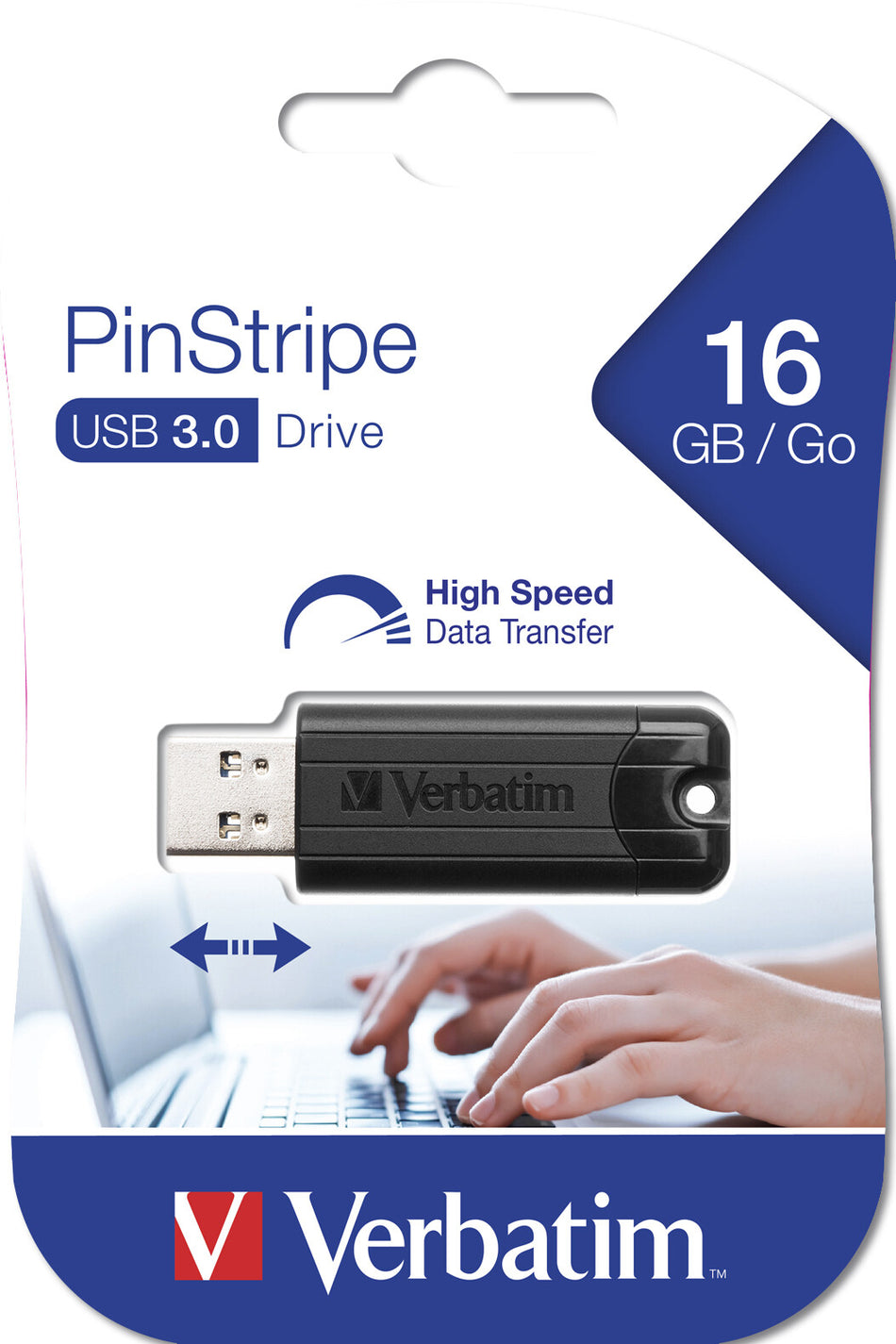 Verbatim PinStripe 3.0 - USB 3.0 Drive 16 GB  - Black