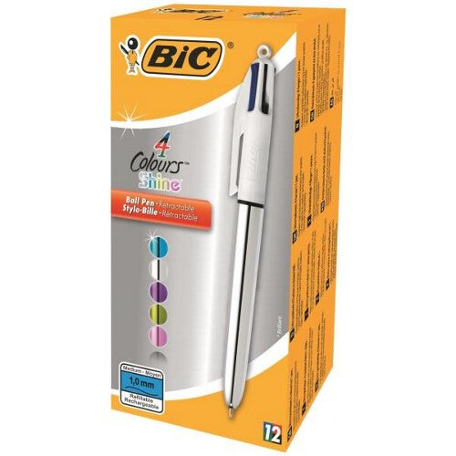 BIC 4-COLOURS SHINE Black, Blue, Green, Red 12 pc(s)