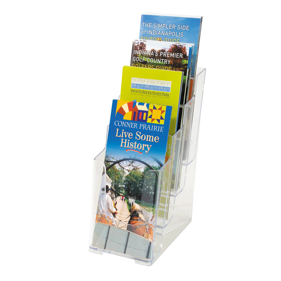 Deflecto 77701 literature rack 4 shelves Transparent