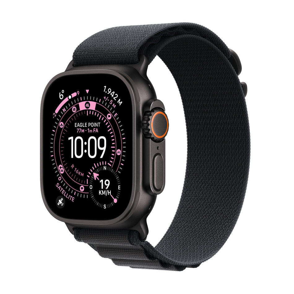 Apple Watch Ultra 3 GPS + Cellular 49mm Black Titanium Case with Black Alpine Loop - Small