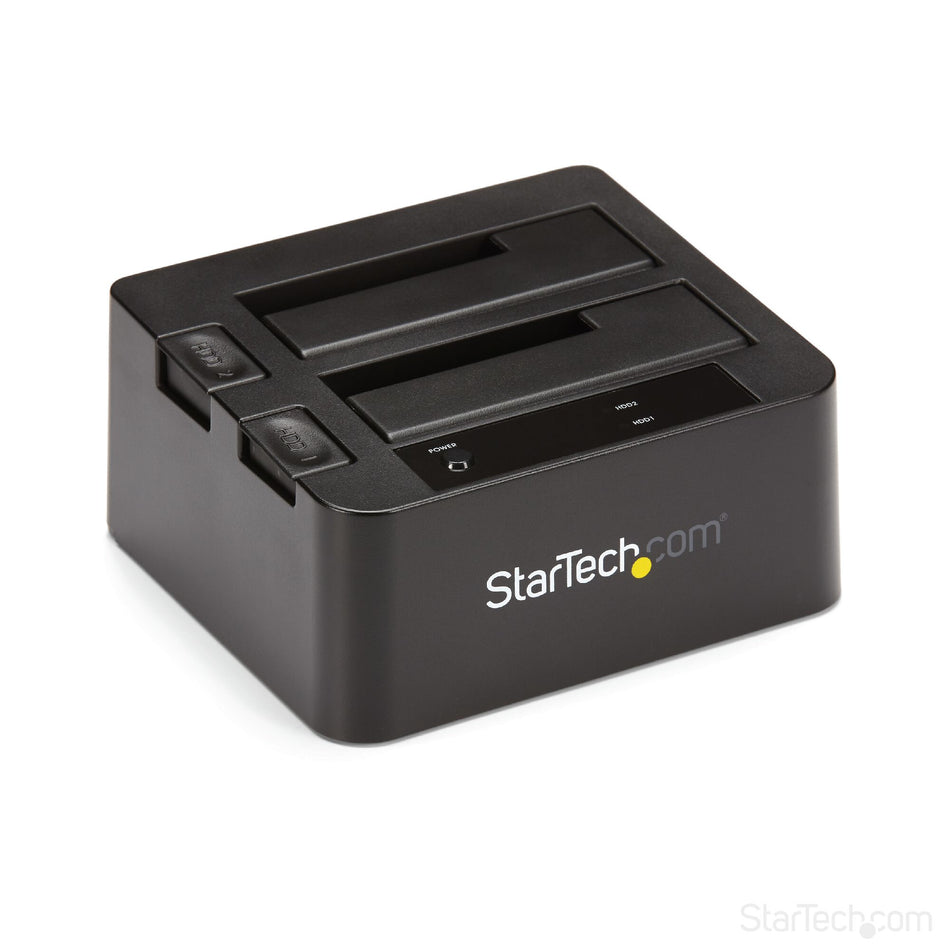 StarTech.com Dual-Bay USB 3.2 Gen 2 to SATA Hard Drive Docking Station, USB 10Gbps Hard Drive Dock, External 2.5/3.5" SATA I/II/III SSD/HDD Docking Station, Hot-Swap Hard Drive Bay, Top-Loading