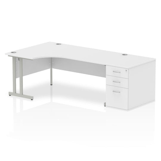 Dynamic Impulse Cantilever Left Crescent Desk Workstation