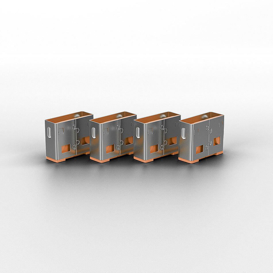 Lindy USB Port Blocker - Pack of 4 Colour Code: Orange