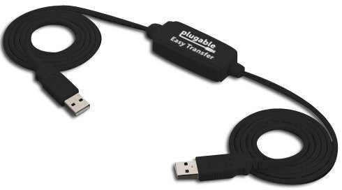 Plugable Technologies USB Transfer Cable, Unlimited Use, Transfer Data Between 2 Windows PC's, Compatible with Windows 11, 10, 7, XP, Bravura Easy Computer Sync Software Included