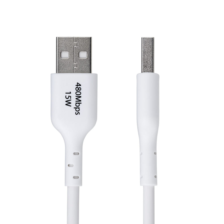 StarTech.com 6.6ft (2m) USB-A to USB-C Charging Cable, Charge & Sync, 3A, USB 2.0, TPE Jacket - White USB Charging Cord