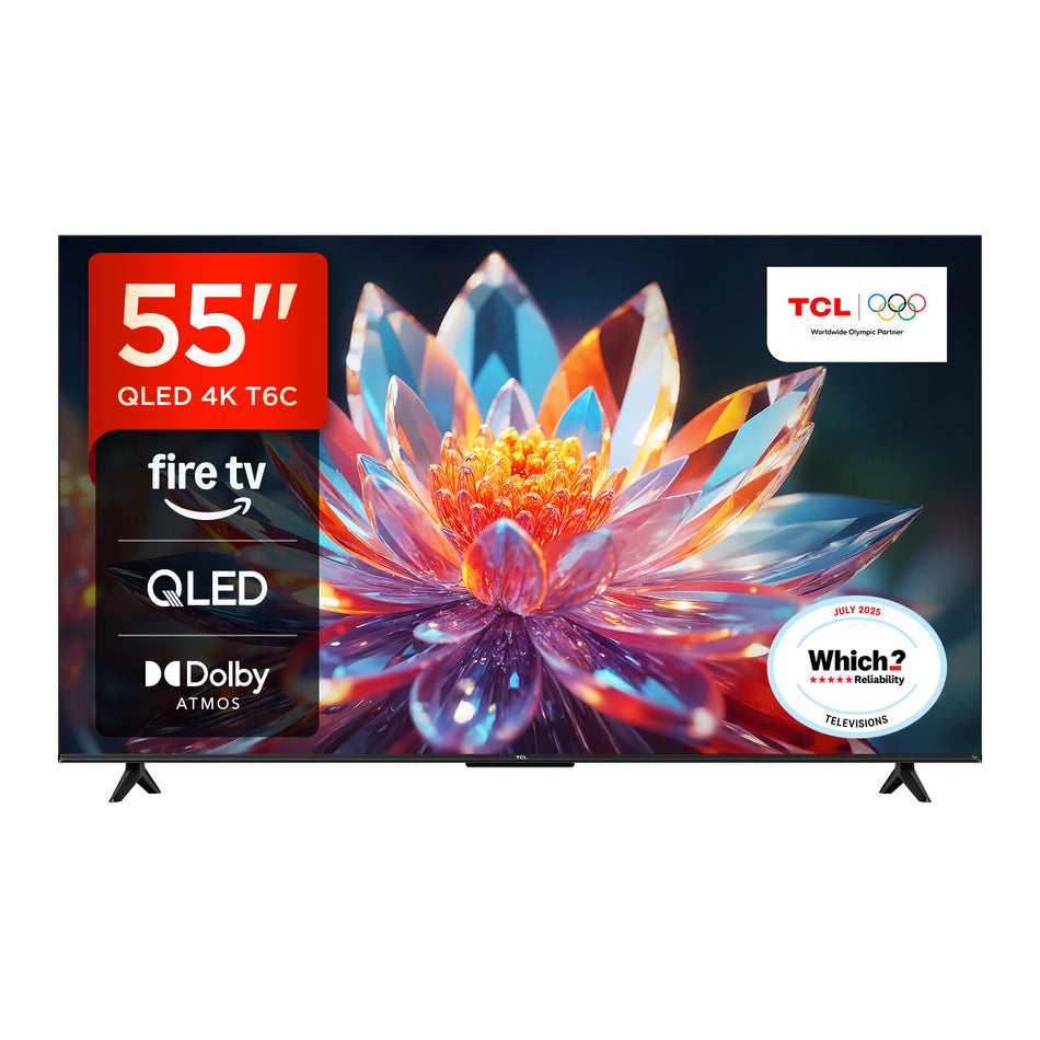 TCL T6C -UK 55 inch QLED 4K HDR 10+ Dolby Vision & Atmos Smart Fire TV