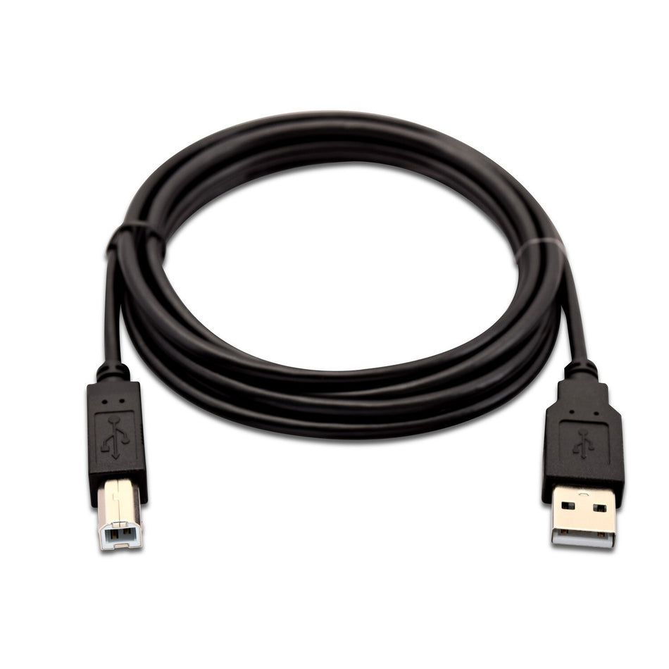 V7 Black USB Cable USB 2.0 A Male to USB 2.0 B Male 2m 6.6ft