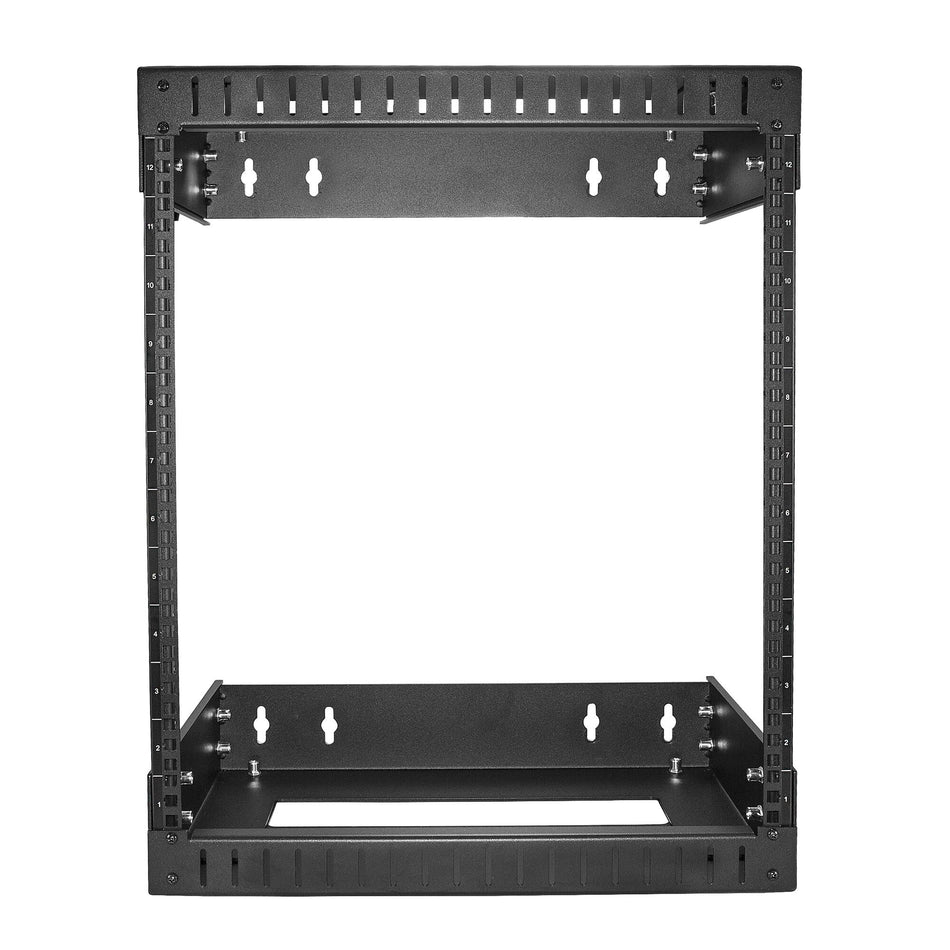 StarTech.com 12U 19" Wall Mount Network Rack - Adjustable Depth 12-20" 2 Post Open Frame Server Room Rack for AV/Data/ IT Communication/Computer Equipment/Switch w/Cage Nuts & Screws