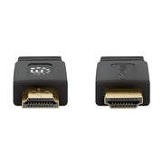 Manhattan HDMI 4K@60Hz Cable with Ethernet - Flat, 0.5m, Suitable for ALL 4K & 1080p/HD uses - when upgrading now or have it ready for when you need it, Male to Male, Black, Ultra HD 4k x 2k, Lifetime Warranty, Premium High Speed