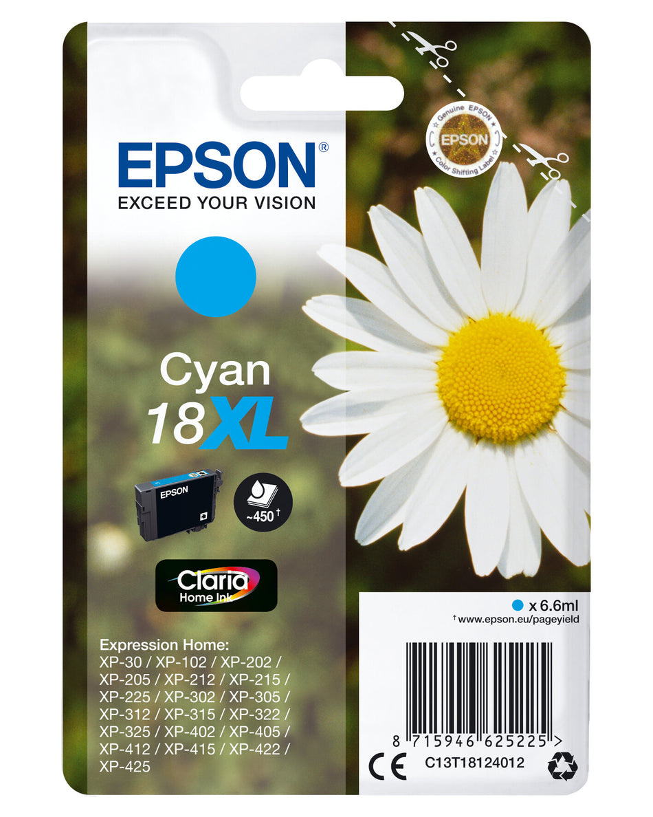 Epson Daisy Singlepack Cyan 18XL Claria Home Ink