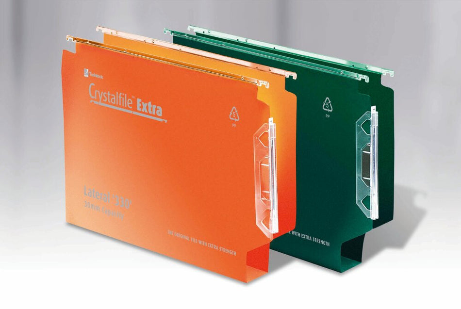 Rexel Crystalfile Extra `330` Lateral File 30mm Green (25)