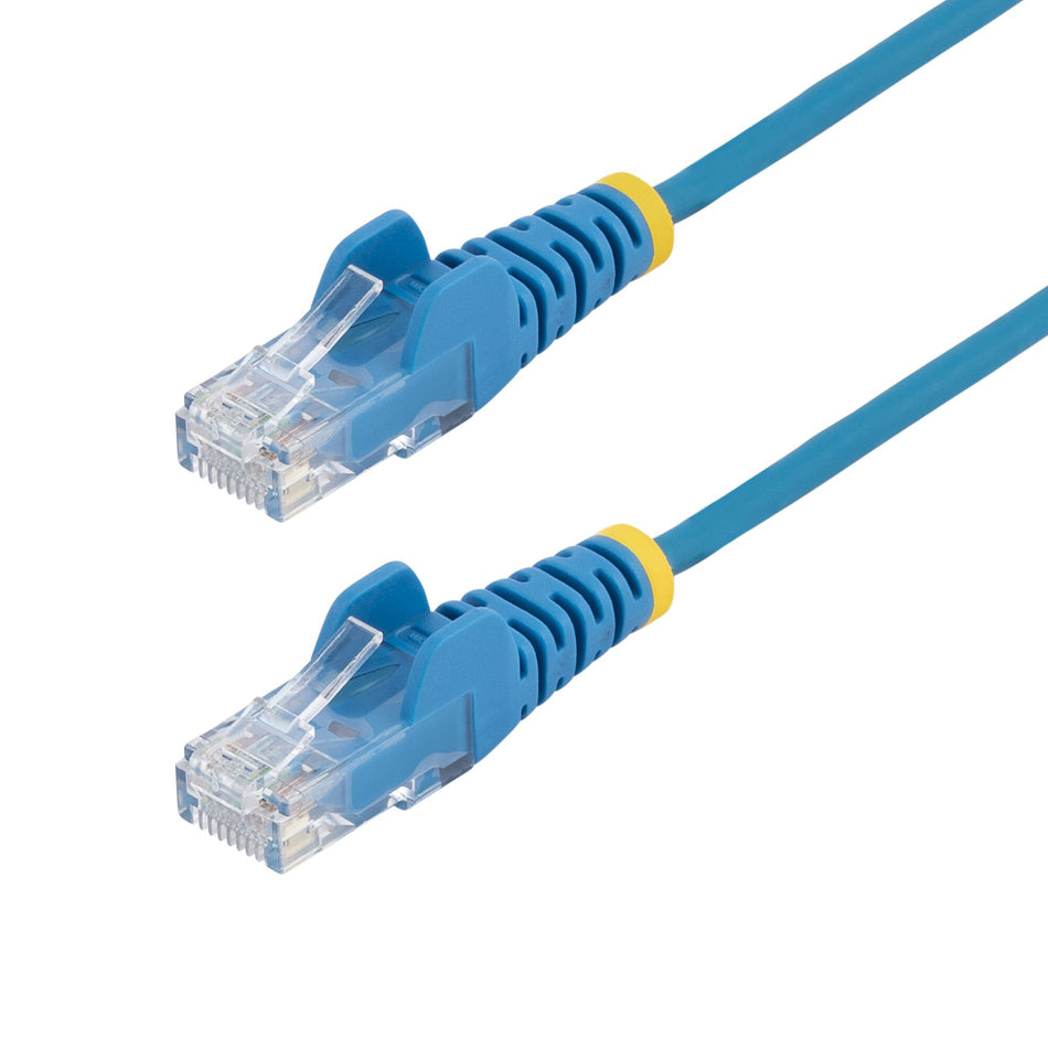 StarTech.com 5m Blue Slim CAT6 Ethernet Cable, Snagless, 100W PoE, UTP, LSZH, 28AWG Pure Bare Copper Wire, Slim RJ45 Network Patch Cord w/Strain Reliefs, Fluke Tested