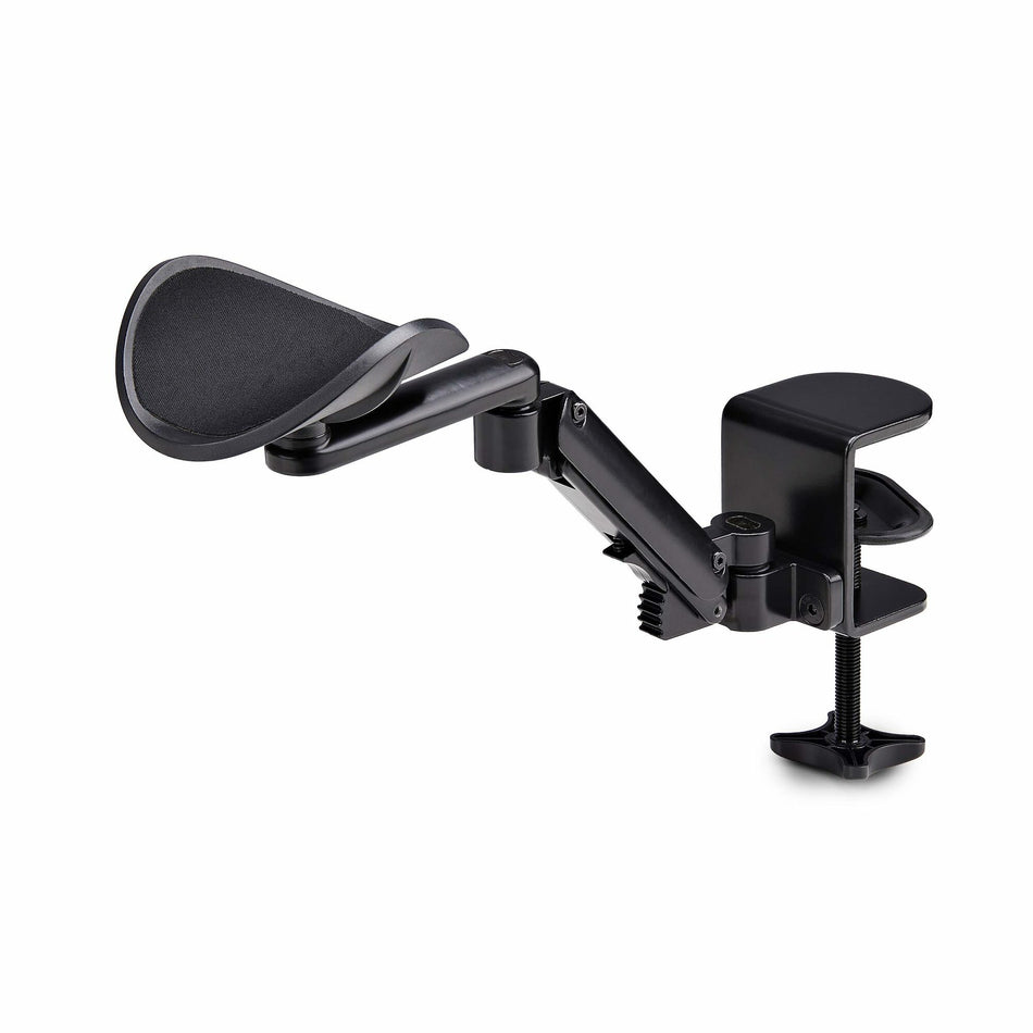 StarTech.com Adjustable Arm Rest for Office Desk, Ergonomic Arm/Elbow Support, 360-Degree Rotation, Clamp-On/No Drill Installation, Black