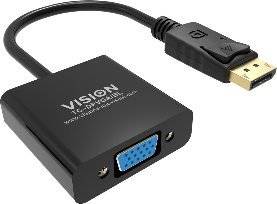 Vision TC-DPVGA/BL video cable adapter DisplayPort VGA (D-Sub) Black