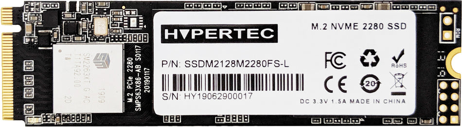 Hypertec FirestormLite 512GB M.2 2280 PCIe Gen3x4 NVMe SSD; 1929MB/s read 1500MB/s write