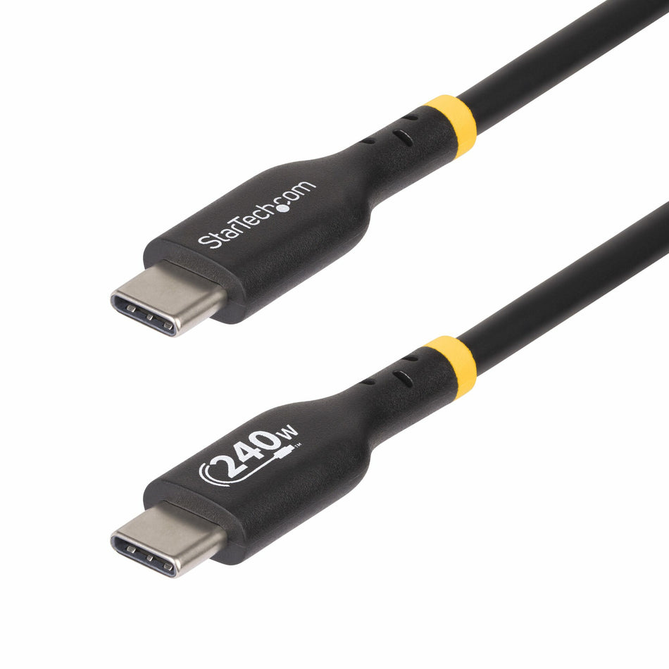 StarTech.com 6ft USB-C Charging Cable, USB-IF Certified USB C Cable, 240W PD EPR, USB 2.0 Type-C Laptop Charger Cord, USB-C Data Transfer Cable, TPE Jacket, M/M