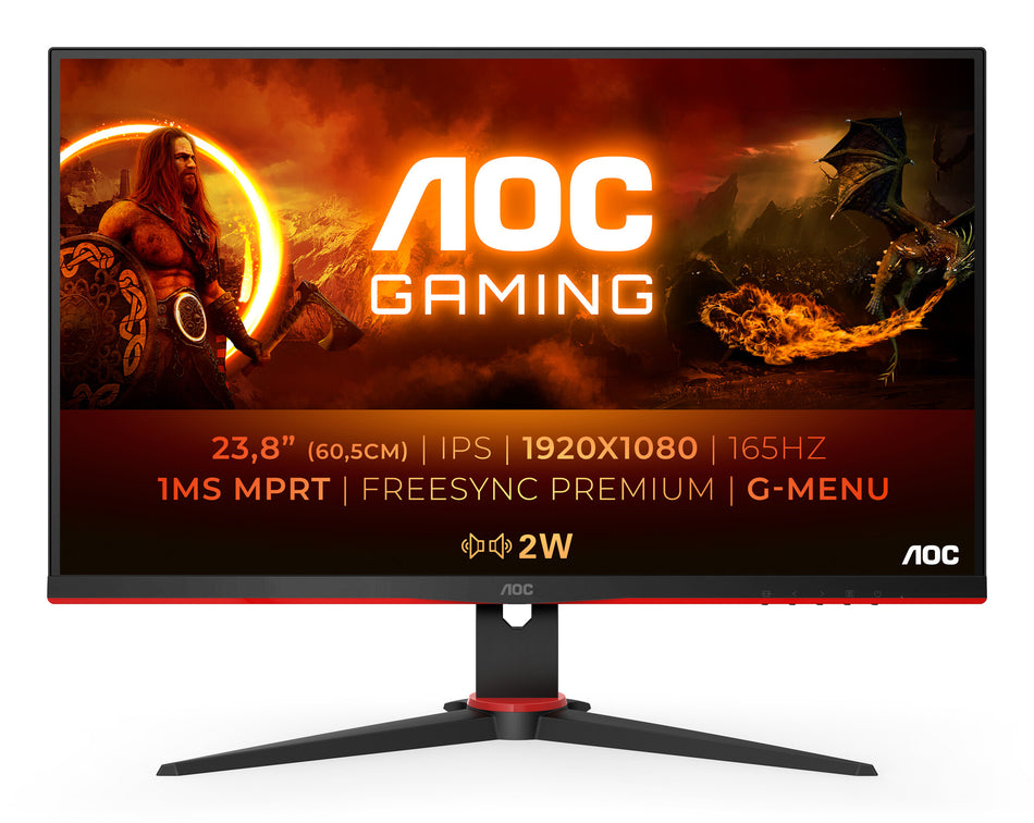 AOC G2 24G2SPAE/BK LED display 60.5 cm (23.8") 1920 x 1080 pixels Full HD Black, Red