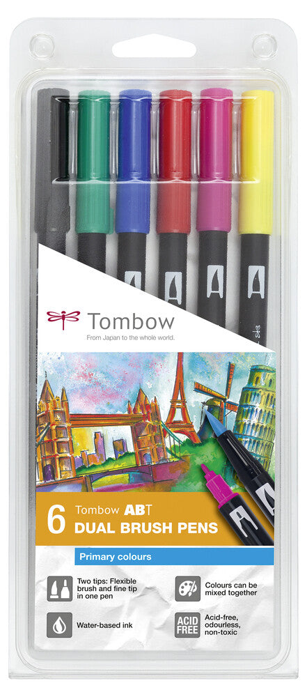 Tombow ABT Dual Brush Pen Set felt pen Multicolour 6 pc(s)