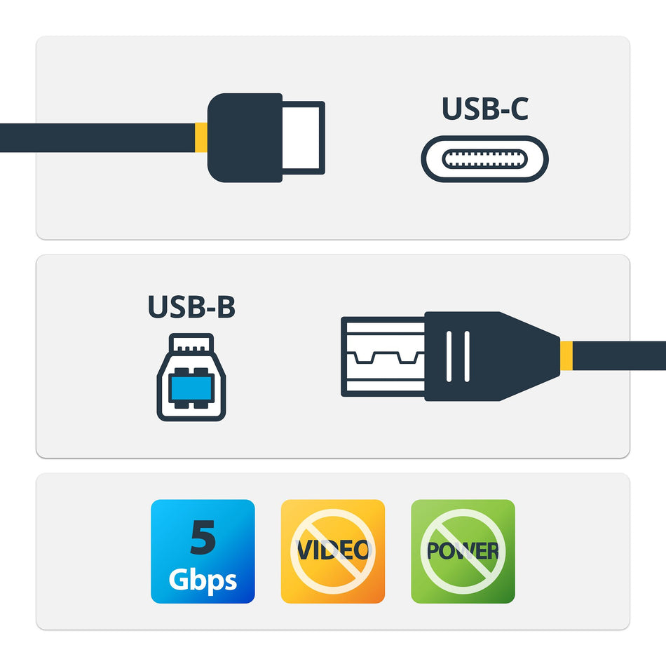 StarTech.com USB-C to USB-B Cable - M/M - 2 m (6 ft.) - USB 3.0