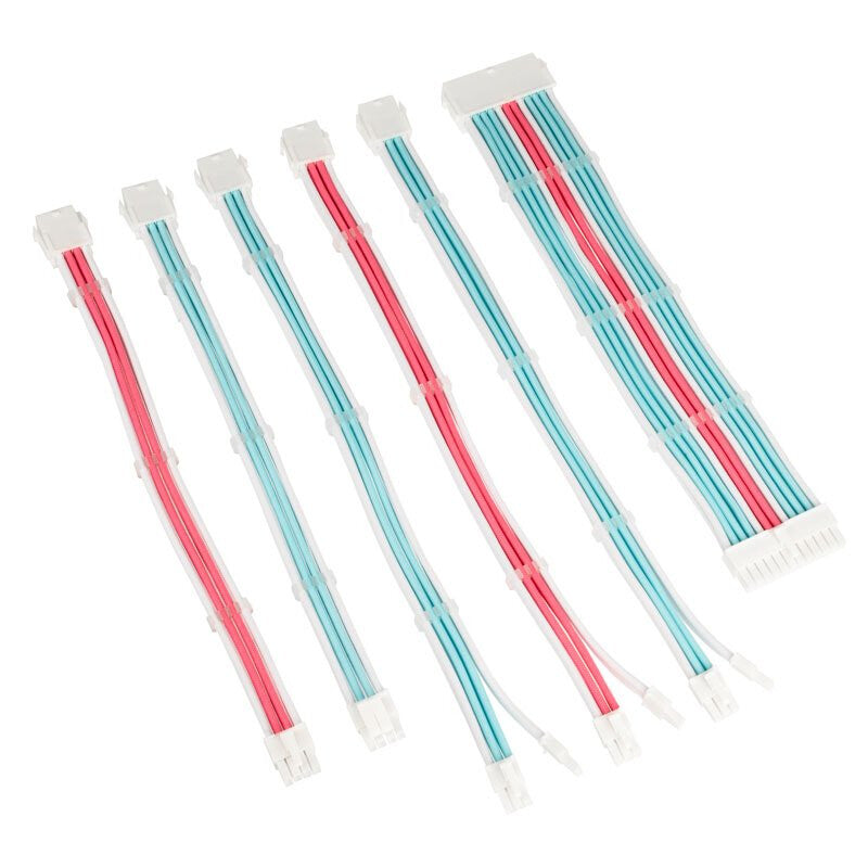 Kolink Core Adept Braided Cable Extension Kit - Brilliant White/Neon Blue/Pure Pink