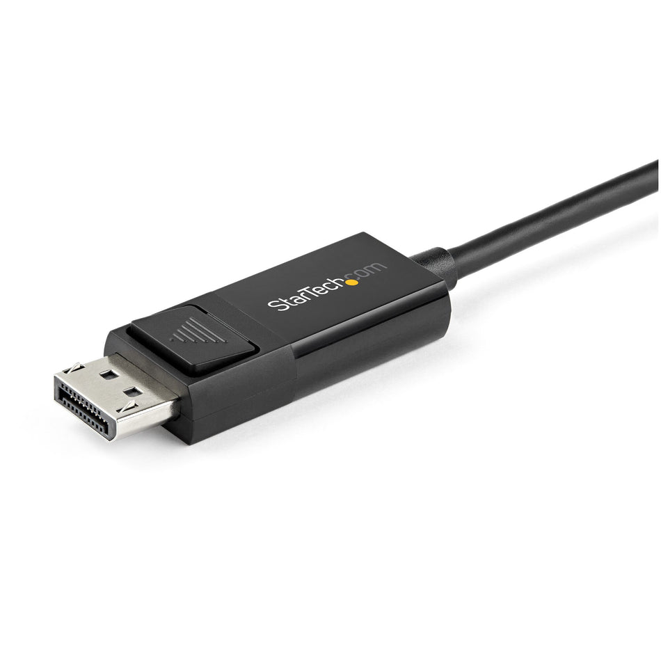 StarTech.com 6ft (2m) USB C to DisplayPort 1.2 Cable 4K 60Hz - Bidirectional DP to USB-C or USB-C to DP Reversible Video Adapter Cable - HBR2/HDR - USB Type C/TB3 Monitor Cable