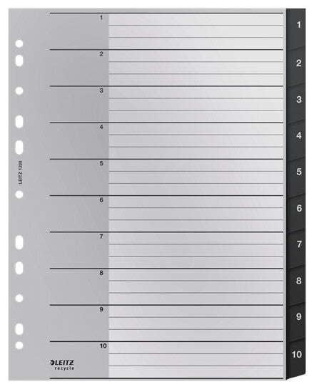 Leitz 12080000 tab index Blank tab index Polypropylene (PP) Black, White