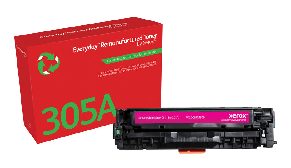 Everyday ™ Magenta Remanufactured Toner by Xerox compatible with HP 305A (CE413A), Standard capacity