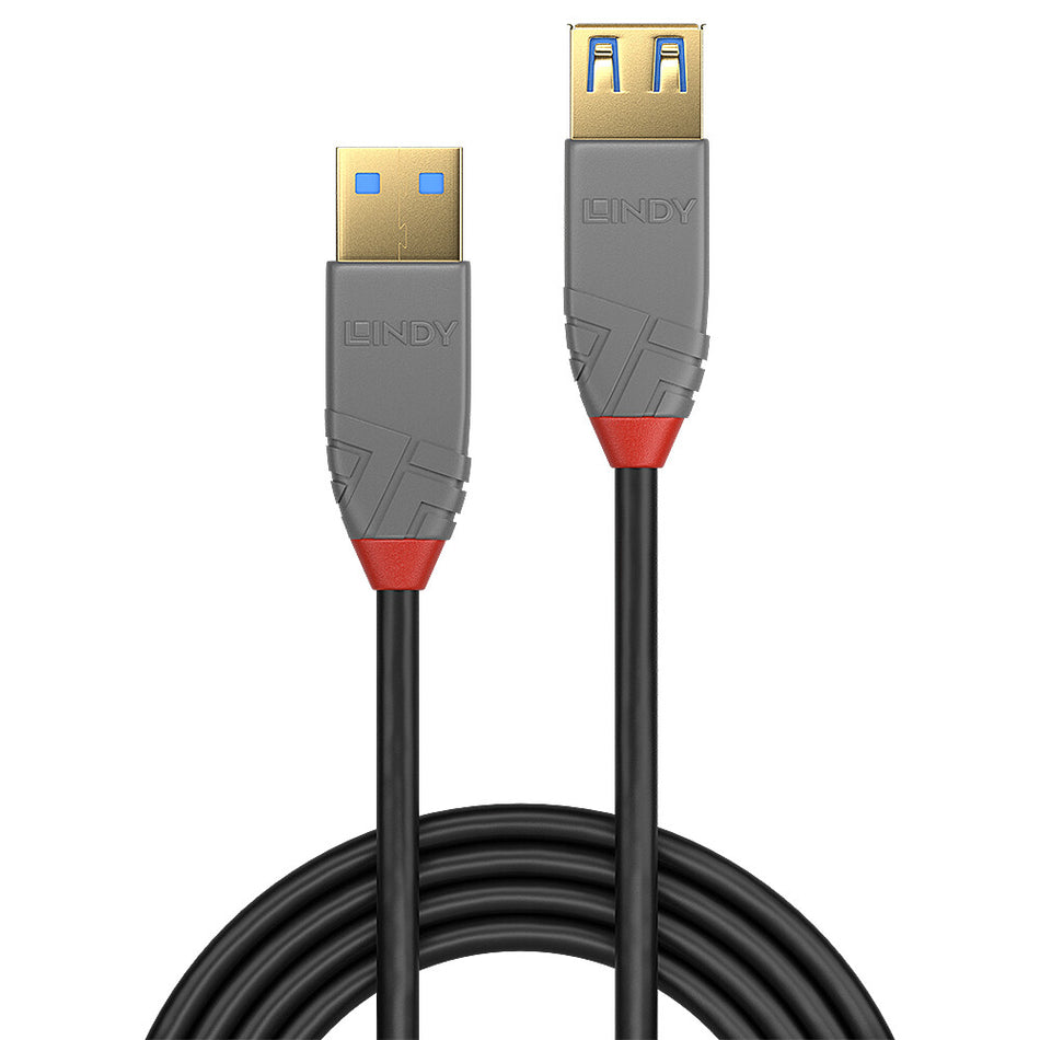 Lindy 0.5m USB 3.2 Type A Extension Cable, 5Gbps, Anthra Line