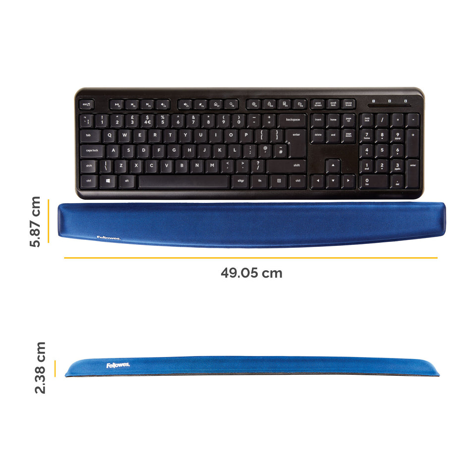 Fellowes 9178401 wrist rest Gel, Polyurethane Blue