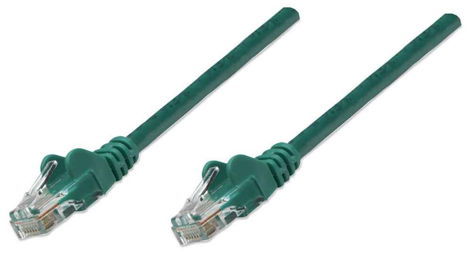 Intellinet Network Patch Cable, Cat6, 1.5m, Green, CCA, U/UTP, PVC, RJ45, Gold Plated Contacts, Snagless, Booted, Lifetime Warranty