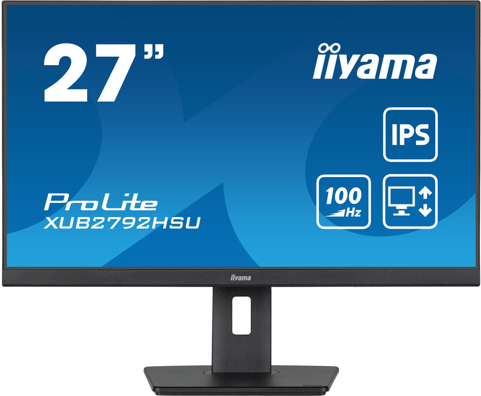 iiyama 27” IPS technology panel with height adjustable stand and 100Hz refresh rate