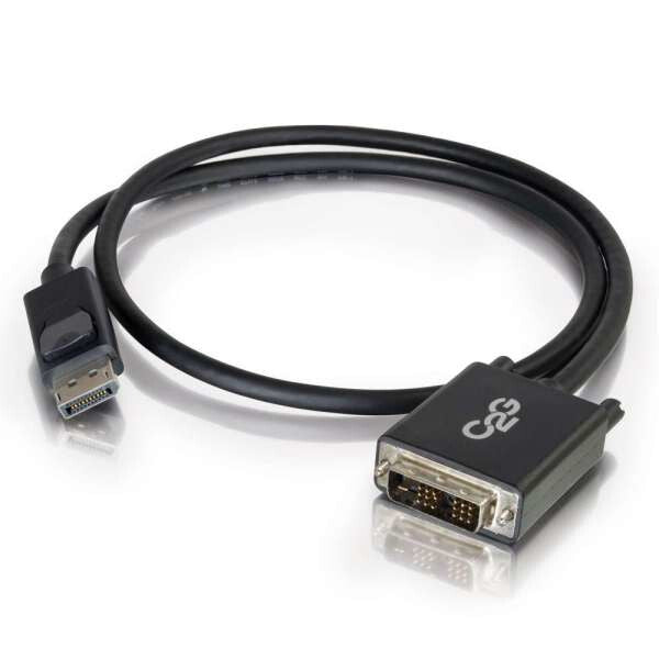 C2G 2m DisplayPort to Single Link DVI-D Adapter Cable M/M - DP to DVI - Black