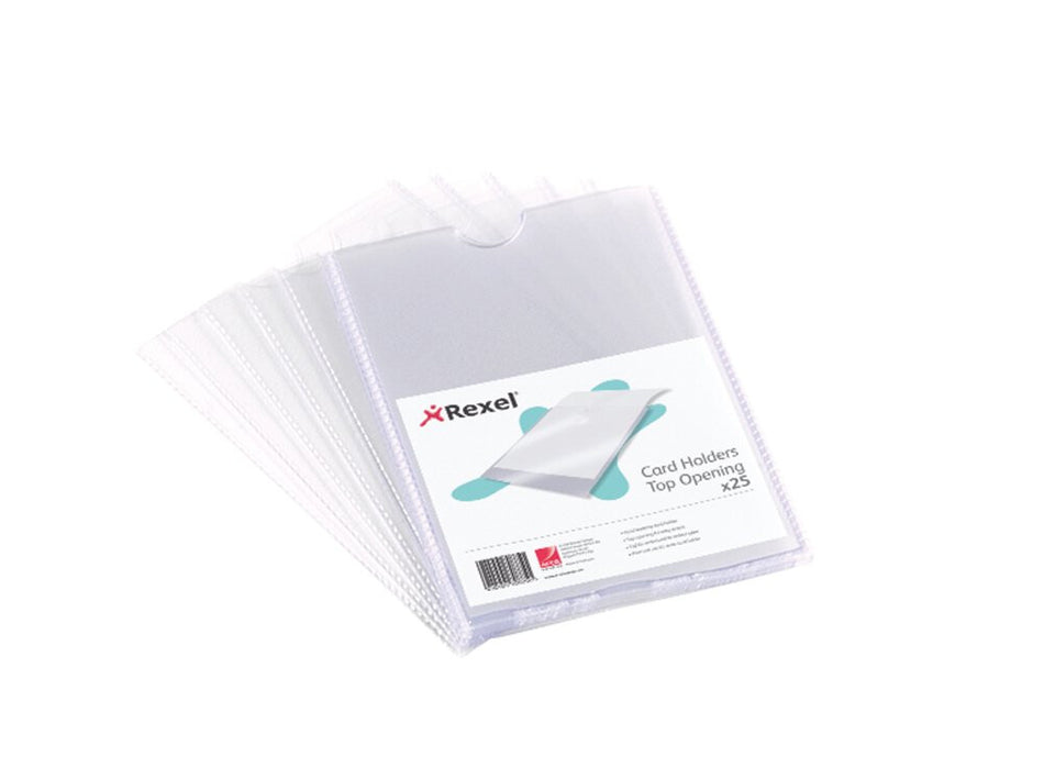 Rexel Nyrex™ Card Holders 95x64mm Clear (25)