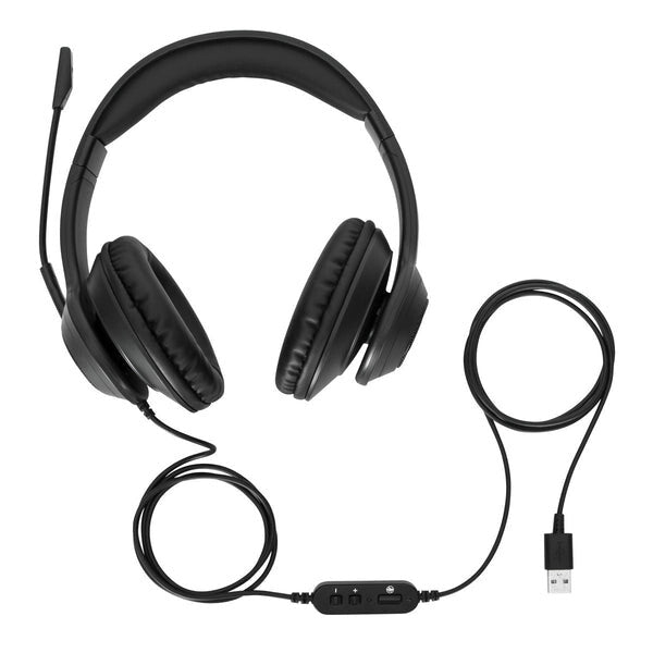 Targus AEH102GL headphones/headset Wired Head-band Calls/Music USB Type-A Black