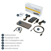StarTech.com Thunderbolt 3 Dock - Dual Monitor 4K 60Hz TB3 Laptop Docking Station with DisplayPort - 85W Power Delivery Charging - 6-Port USB 3.0 Hub, SD 4.0, GbE, Audio - Windows & Mac