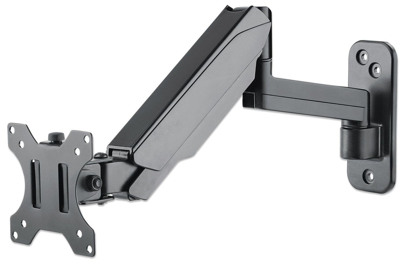 Manhattan Wall Mount for TV & Monitors (Spring Arm 3 pivots), For screens 17" to 32", VESA compatibility: 75x75mm and 100x100mm - check the dimensions of the four mounting holes on back of screen to ensure it fits, Max 8kg, Black, Bracket, Lifetime