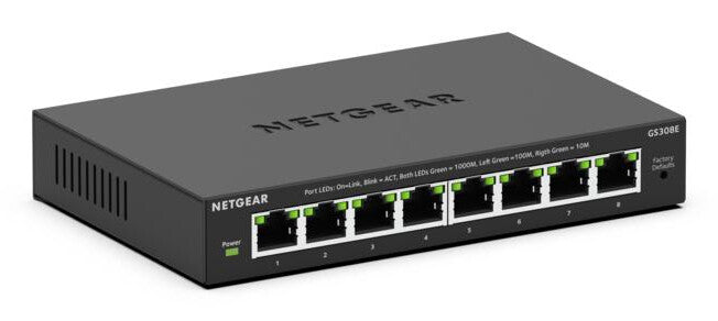 NETGEAR GS308E Managed L2/L3 Gigabit Ethernet (10/100/1000) Black