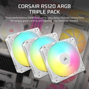 Corsair RS120 ARGB Computer case Fan 12 cm White 3 pc(s)