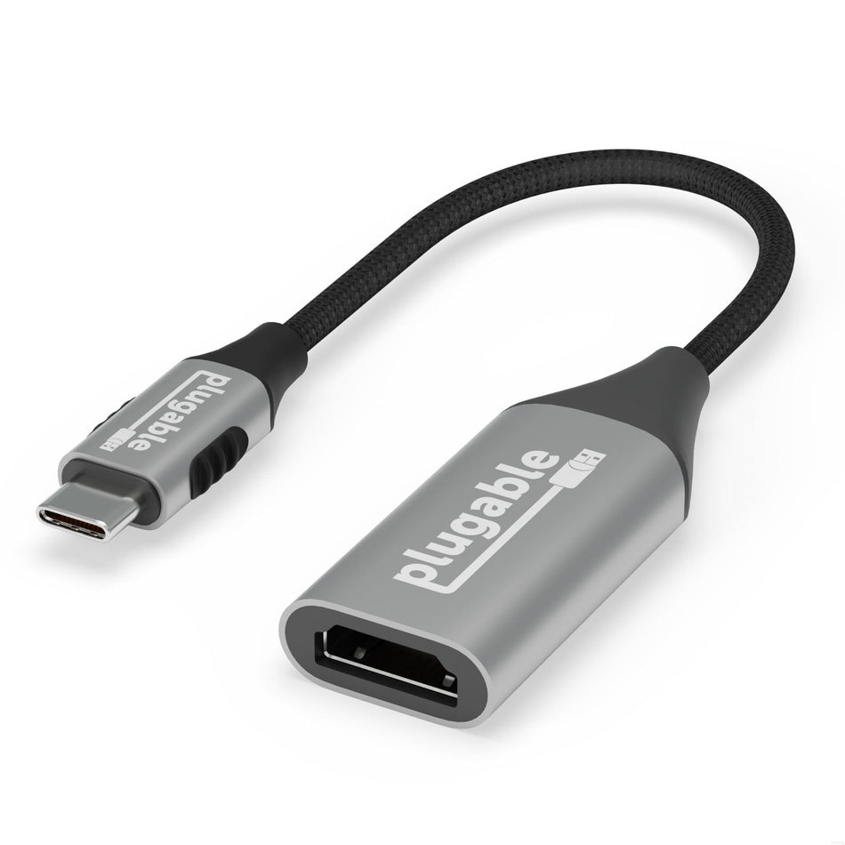 Plugable Technologies USB C to HDMI Adapter, HDMI 2.1, 8K 60Hz or 4K 144Hz, USB4 / Thunderbolt to Adapter for 4K HDR Monitor, XPS, iPhone 15, iPad Pro, Macbook Pro, Mac Resolution up to 4K 60Hz (USBC-HDMI8K)